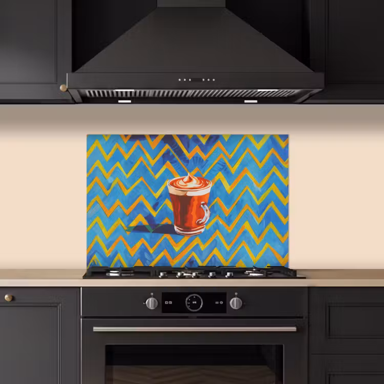 Spatscherm keuken - Mok - Koffie - Zigzag - Slagroom — 5