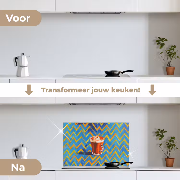 Spatscherm keuken - Mok - Koffie - Zigzag - Slagroom — 7