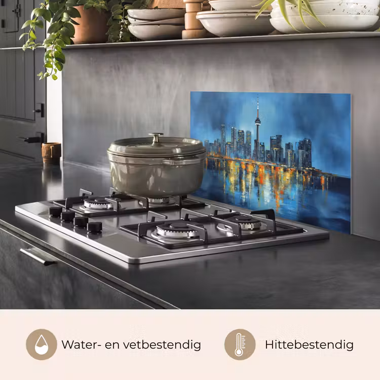 Spatscherm keuken - Skyline Toronto - Water - Stadslichten - Toren — 2