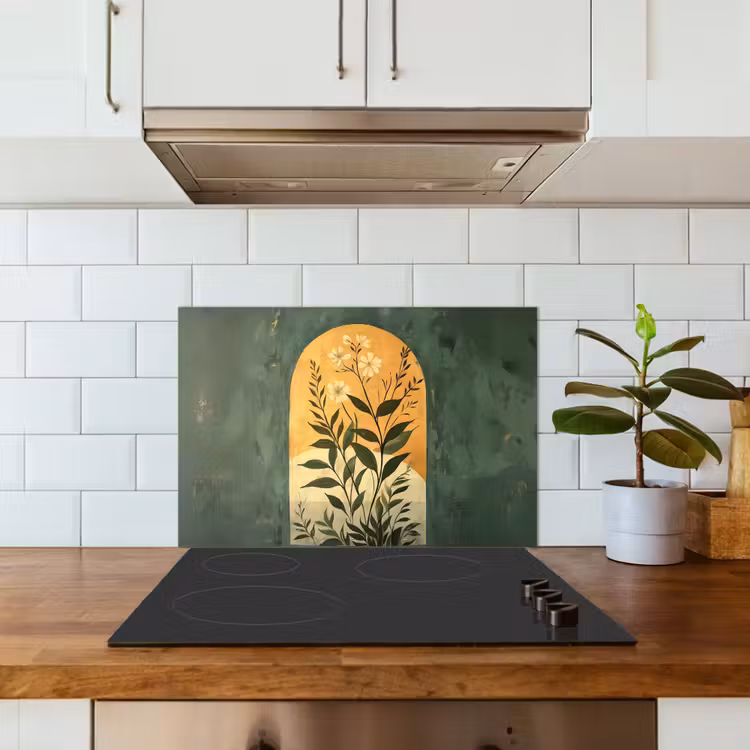 Spatscherm keuken - Plant - Bloemen - Wit — 3