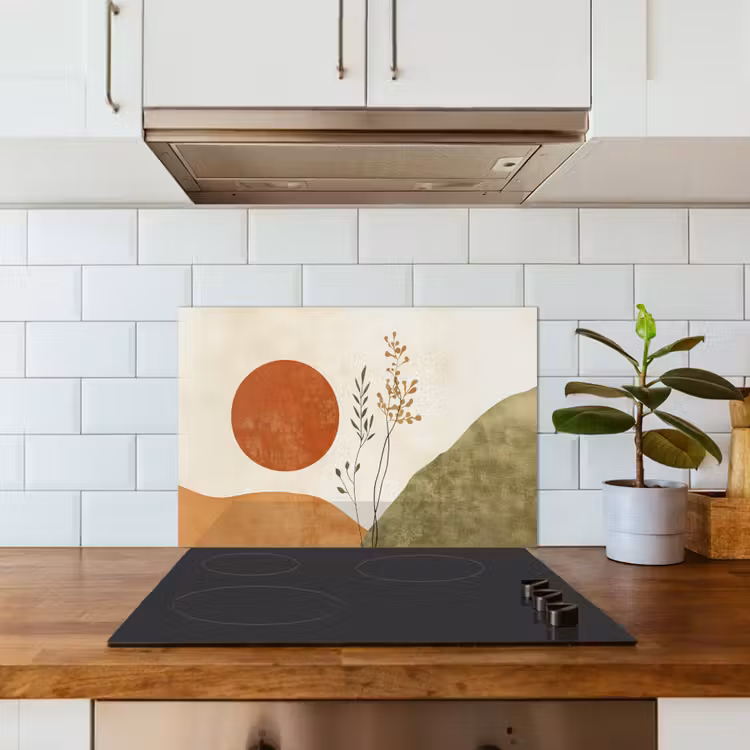 Spatscherm keuken - Zon - Abstract - Takken - Oranje — 3