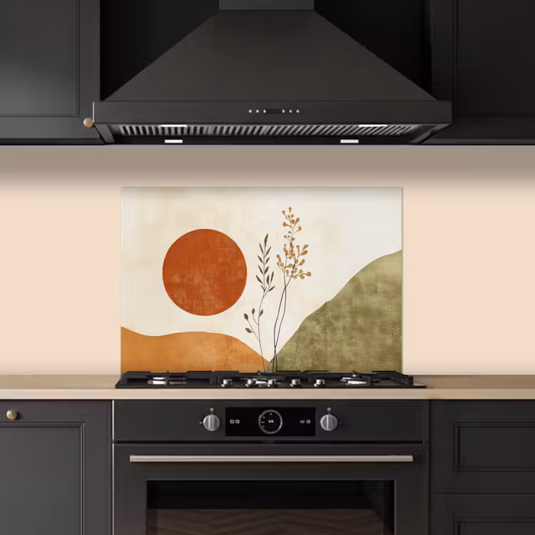 Spatscherm keuken - Zon - Abstract - Takken - Oranje — 5