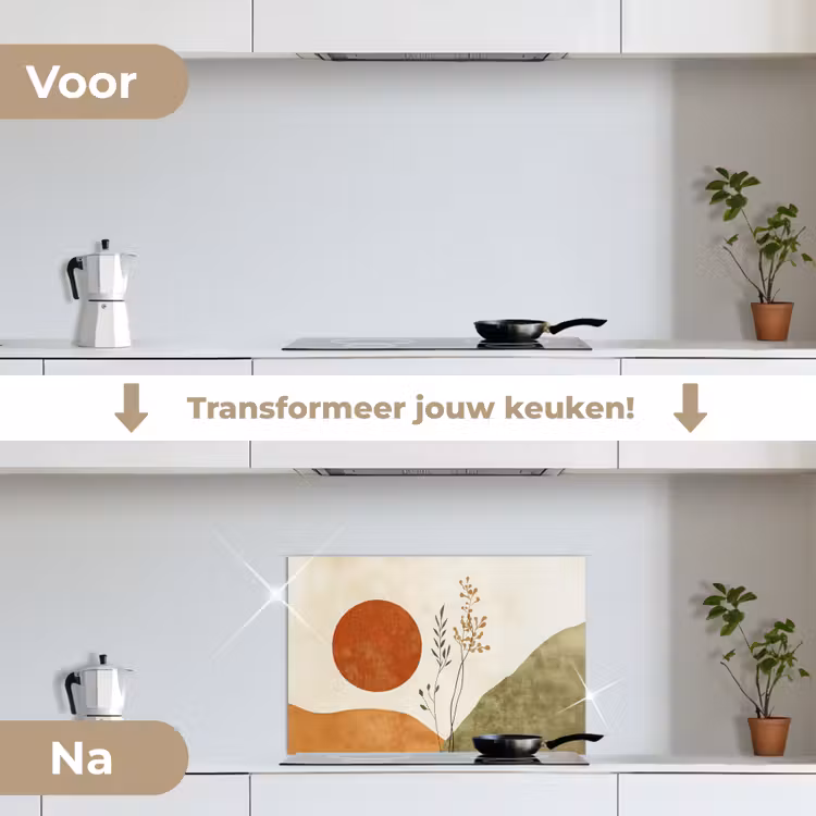 Spatscherm keuken - Zon - Abstract - Takken - Oranje — 7