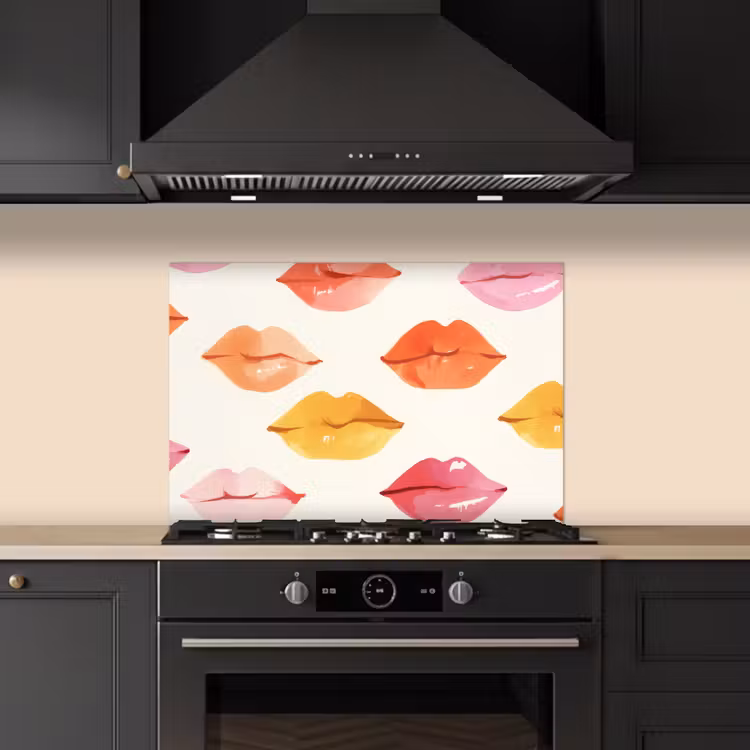 Spatscherm keuken - Lippen - Kleurrijk - Glanzend — 5