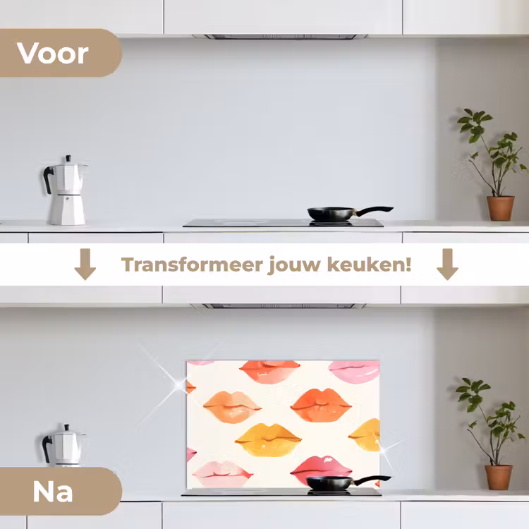 Spatscherm keuken - Lippen - Kleurrijk - Glanzend — 7