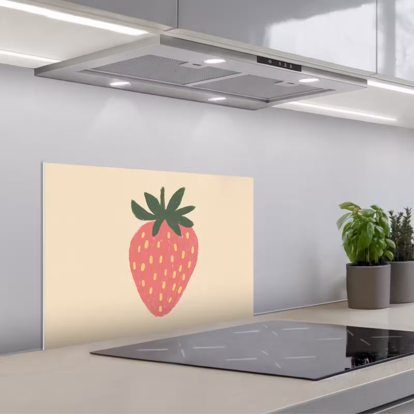 Spatscherm keuken - Aardbei - Minimalistisch - Rood - Fruit — 1