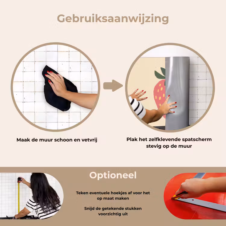 Spatscherm keuken - Aardbei - Minimalistisch - Rood - Fruit — 6