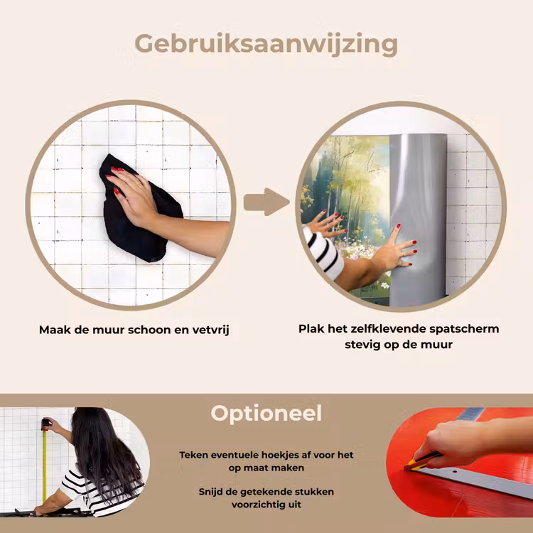 Spatscherm keuken - Bos - Schilderstijl - Kleurrijk — 6