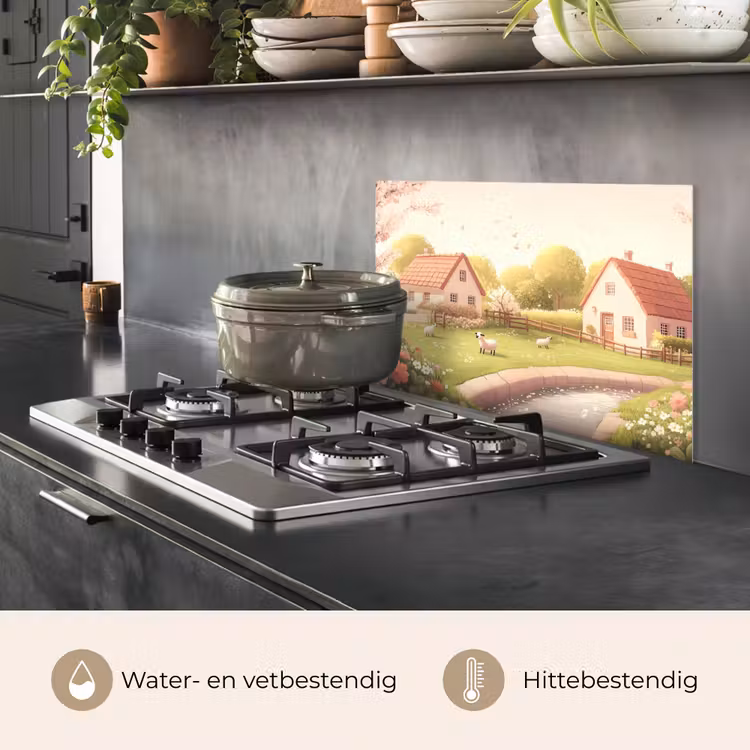 Spatscherm keuken - Schapen - Huisje - Platteland — 2