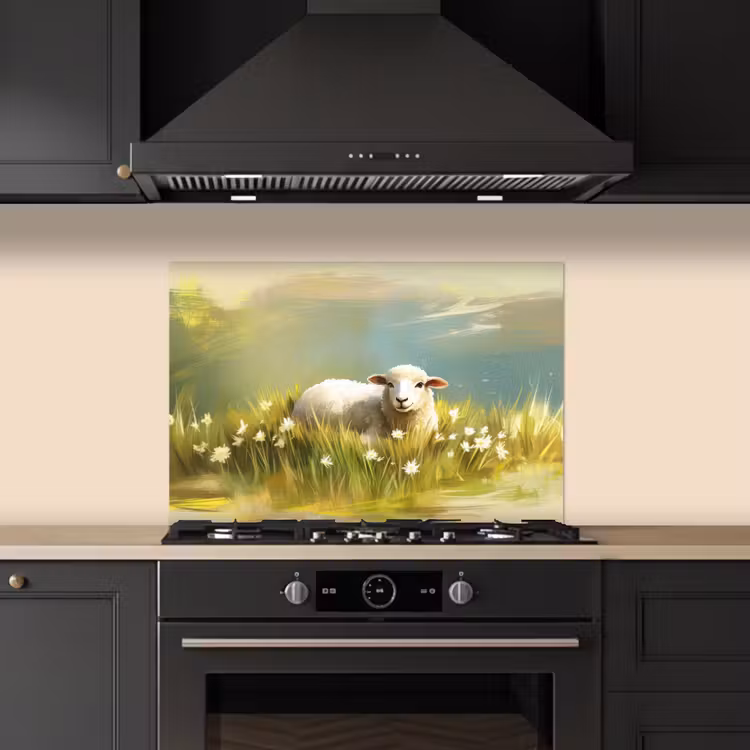 Spatscherm keuken - Schaap - Weide - Groen — 5