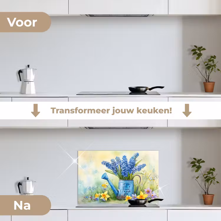 Spatscherm keuken - Lavendelbloemen - Quote - Gieter — 7