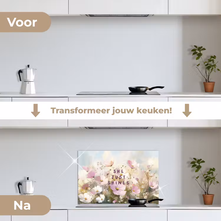 Spatscherm keuken - Quote - Bloemen - Schilderachtig — 7
