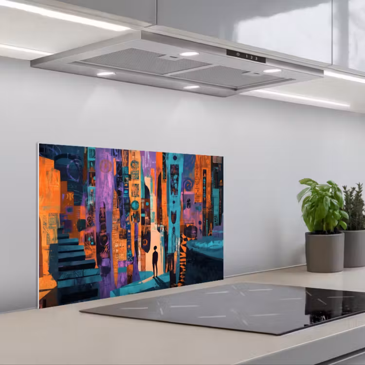 Spatscherm keuken - Abstract - Figuren - Kleurrijk — 1