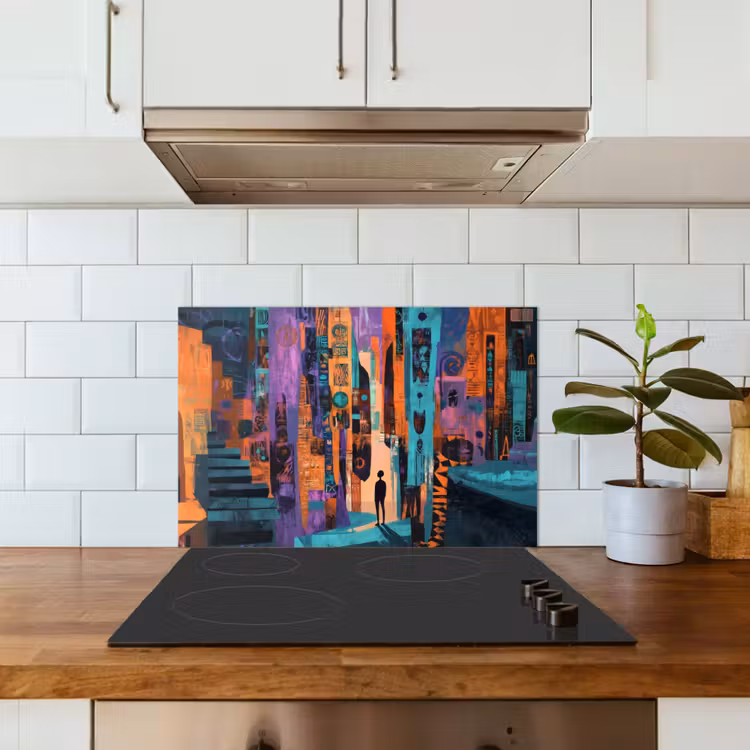 Spatscherm keuken - Abstract - Figuren - Kleurrijk — 3