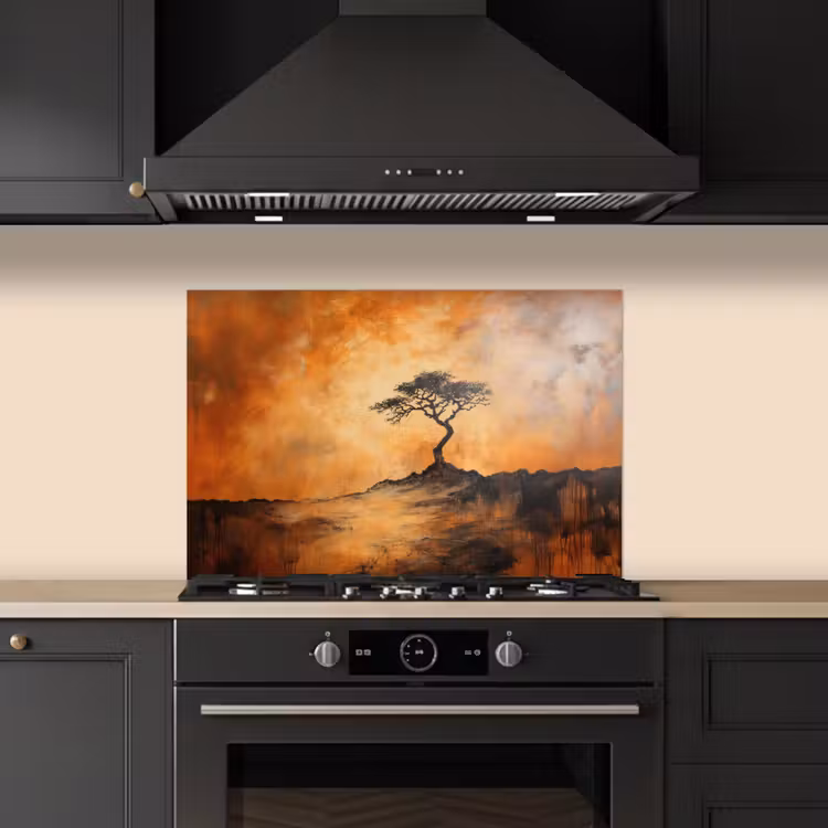Spatscherm keuken - Boom - Landschap - Oranje — 5
