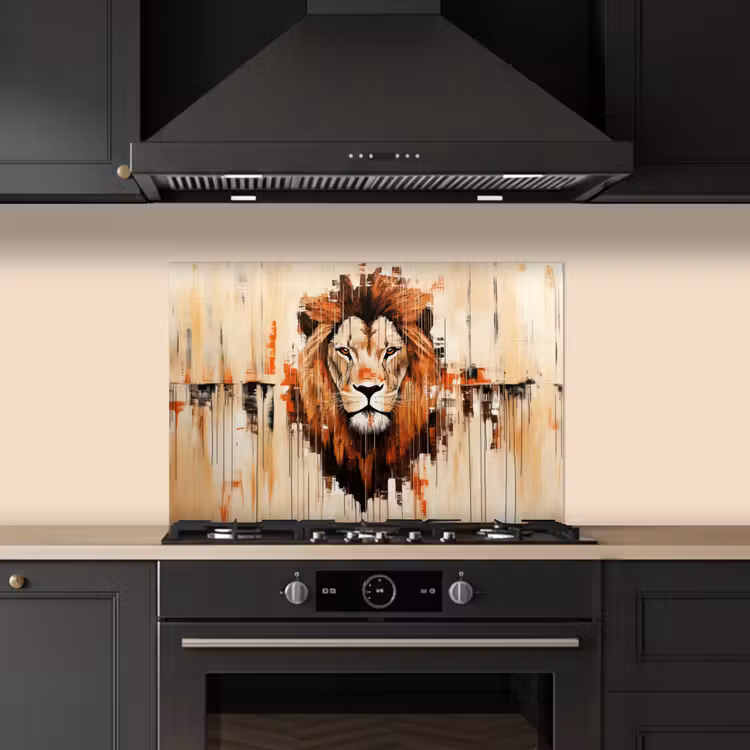 Spatscherm keuken - Leeuwenkop - Lijnen - Crème — 5