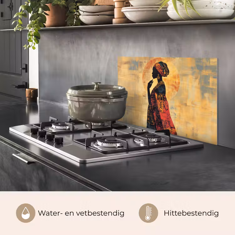 Spatscherm keuken - Vrouw - Silhouet - Patronen - Sierlijk — 2
