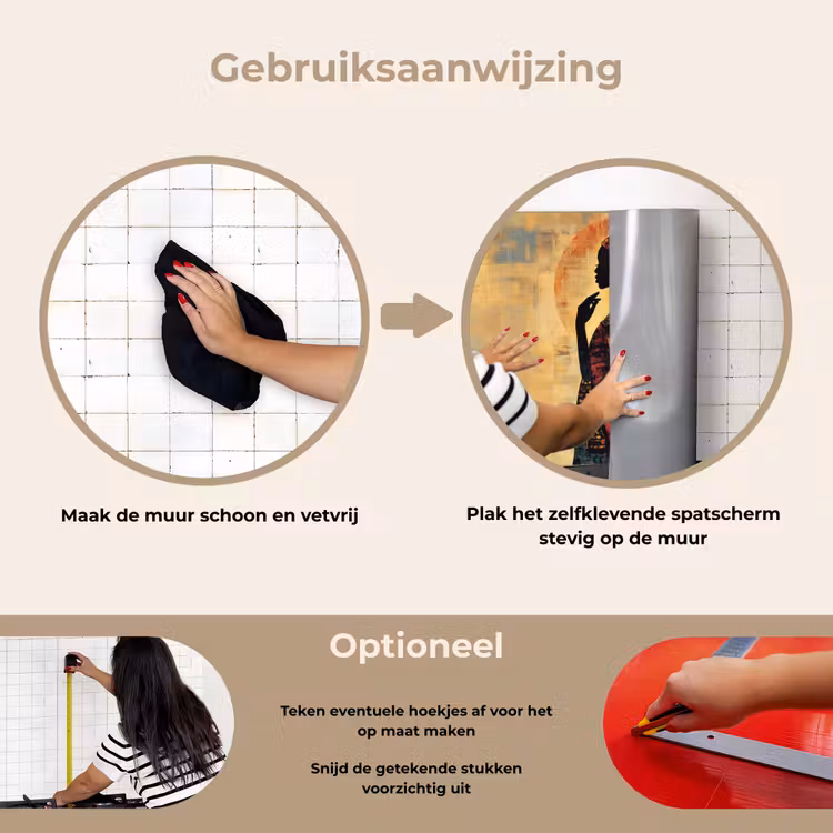 Spatscherm keuken - Vrouw - Silhouet - Patronen - Sierlijk — 6