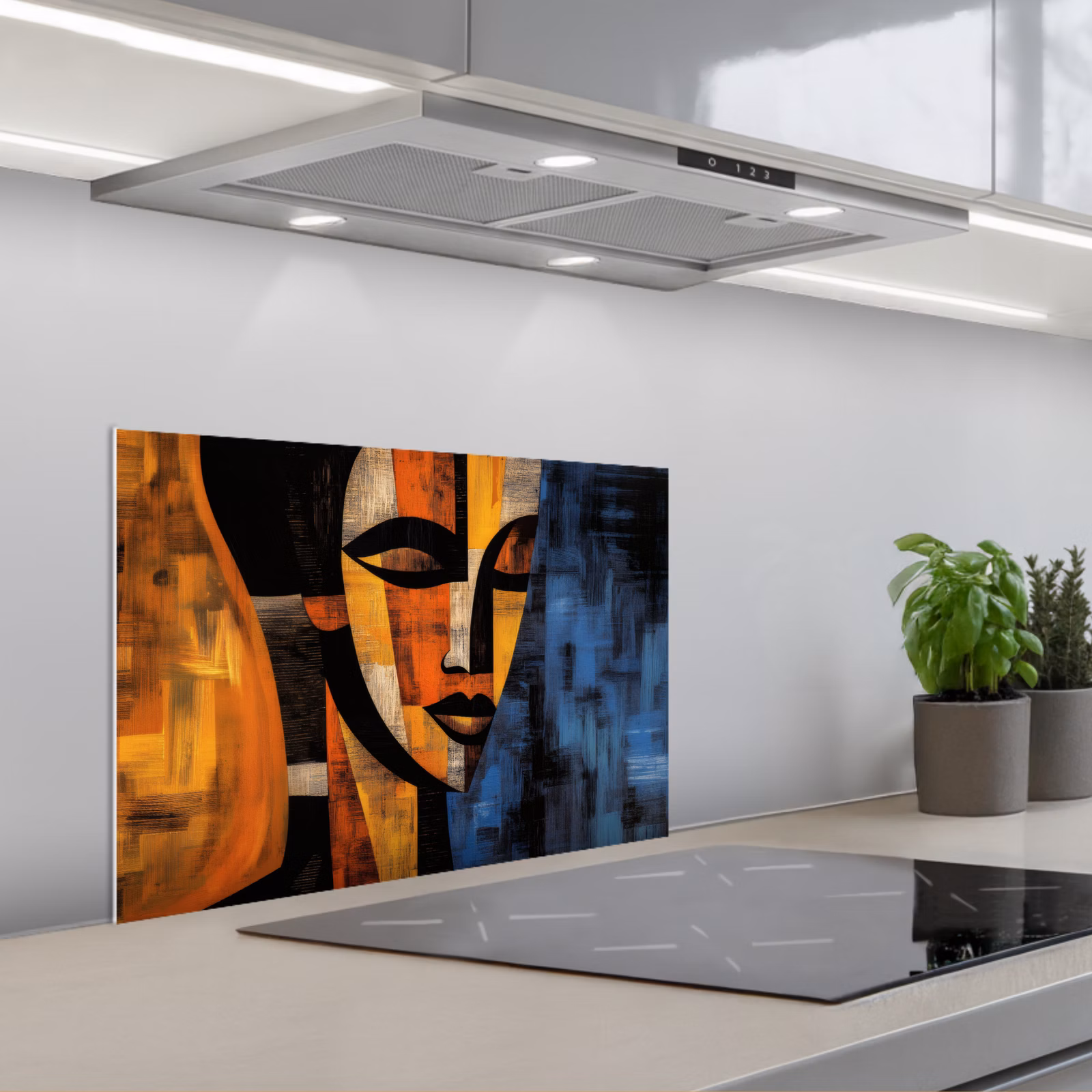 Spatscherm keuken - Abstract - Portret - Kleurvakken — 1