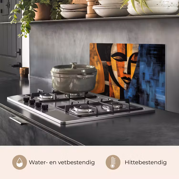 Spatscherm keuken - Abstract - Portret - Kleurvakken — 2