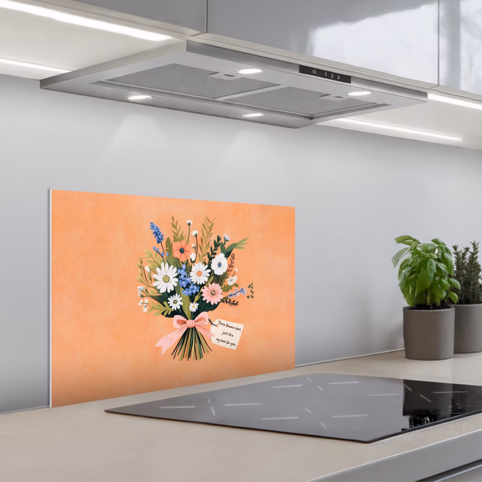 Spatscherm keuken - Boeket - Strikje - Quote — 1
