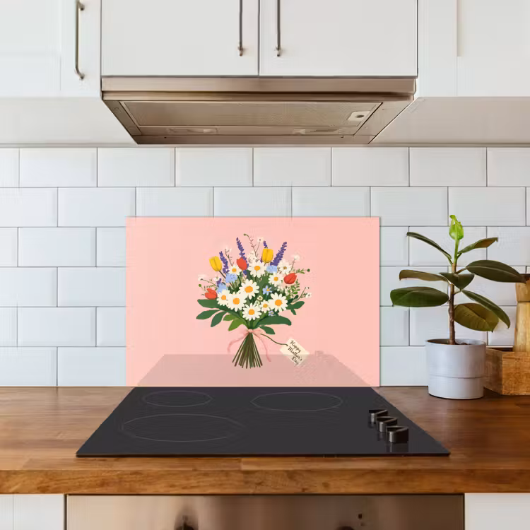 Spatscherm keuken - Bloemen - Lint - Kaartje — 3