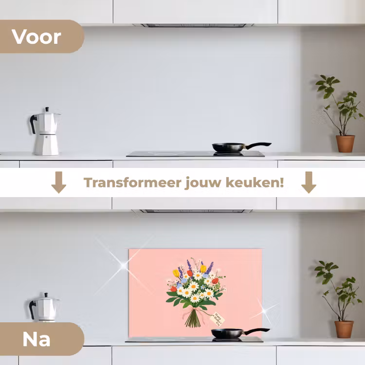 Spatscherm keuken - Bloemen - Lint - Kaartje — 7