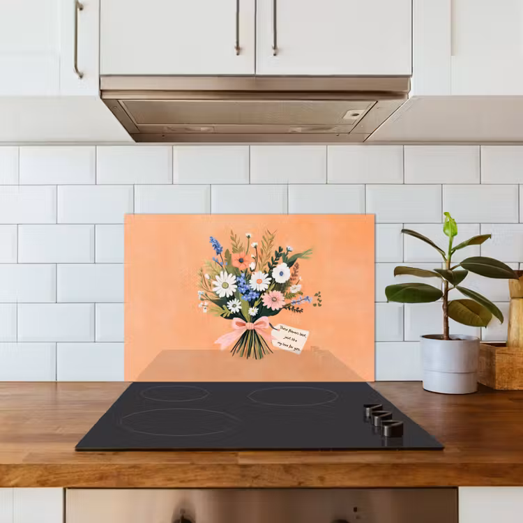Spatscherm keuken - Boeket - Strikje - Quote — 3