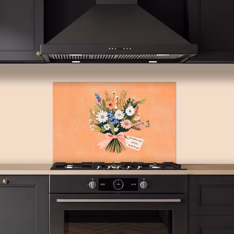 Spatscherm keuken - Boeket - Strikje - Quote — 5