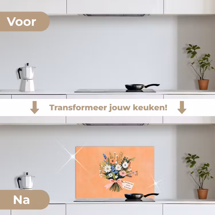 Spatscherm keuken - Boeket - Strikje - Quote — 7