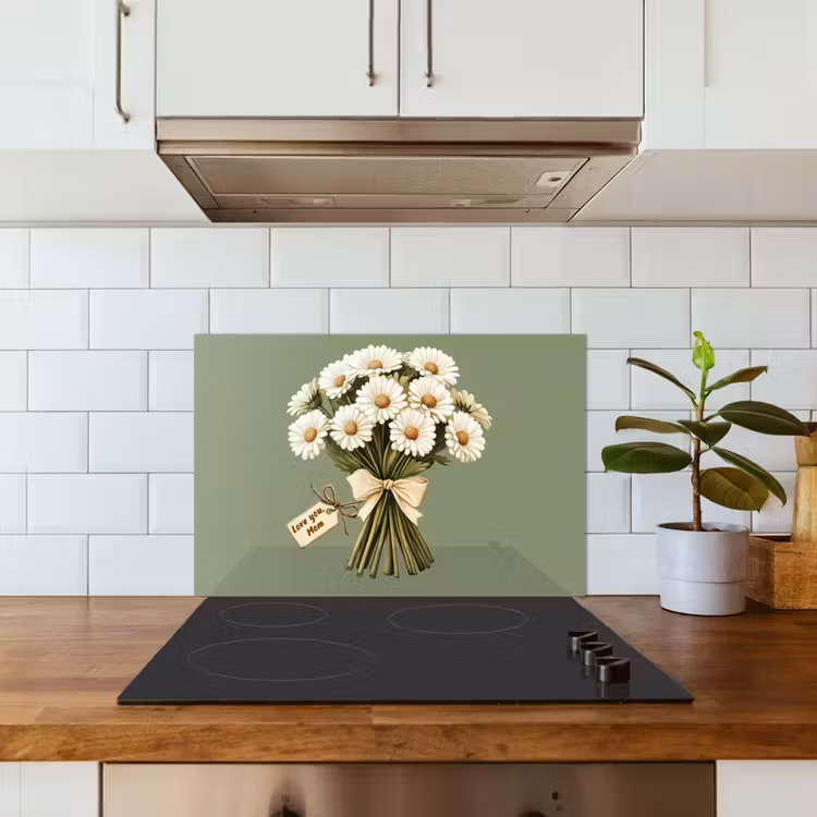 Spatscherm keuken - Lint - Boeket - Groen - Quote — 3