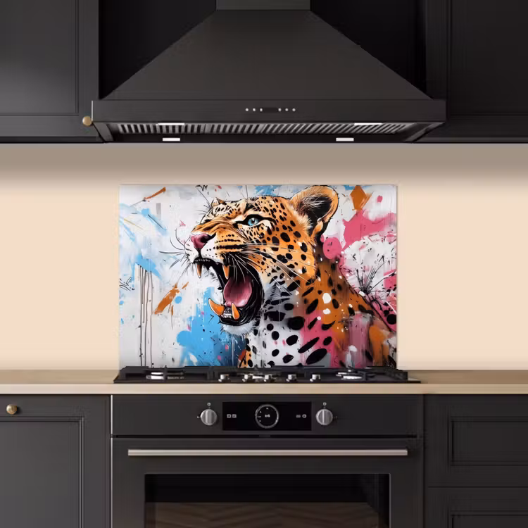 Spatscherm keuken - Abstract - Luipaard - Kleurrijk — 5