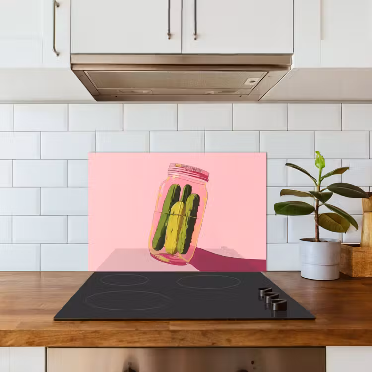 Spatscherm keuken - Augurken - Pot - Schaduw - Roze — 3