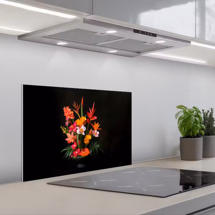 Spatscherm keuken - Boeket - Bloemen - Exotisch — 1