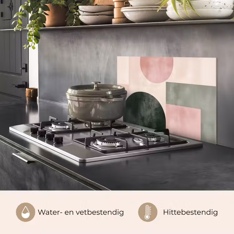 Spatscherm keuken - Vormen - Abstract - Cirkel - Zwart — 2