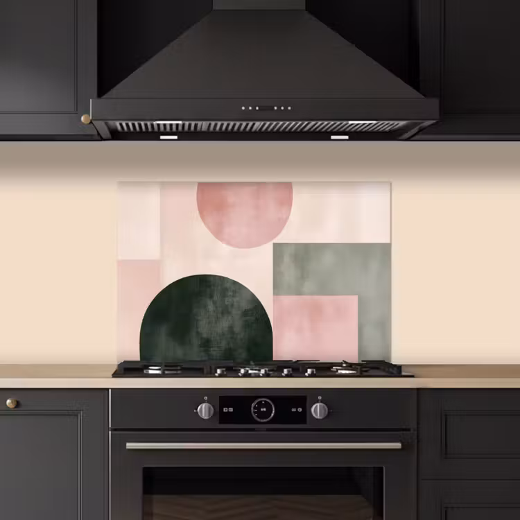Spatscherm keuken - Vormen - Abstract - Cirkel - Zwart — 5