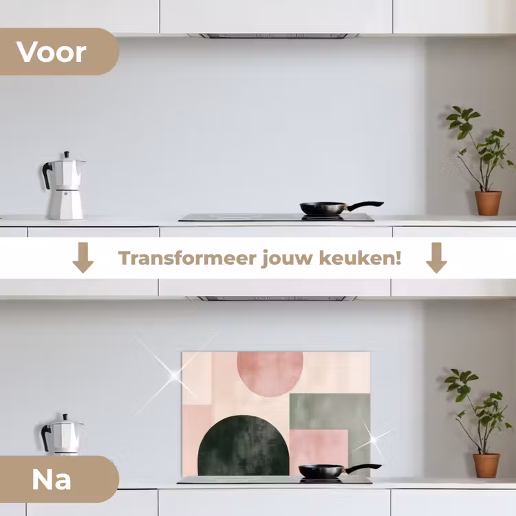 Spatscherm keuken - Vormen - Abstract - Cirkel - Zwart — 7