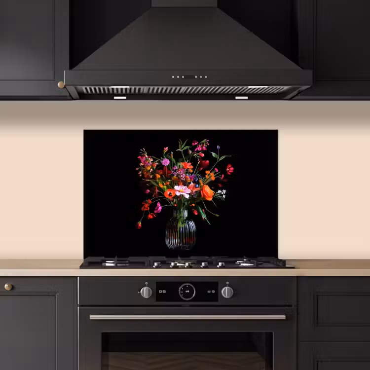 Spatscherm keuken - Boeket - Veldbloemen - Vaas — 5