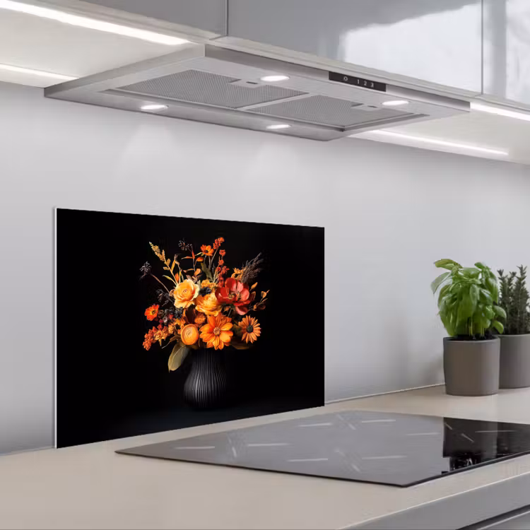 Spatscherm keuken - Herfst - Boeket - Oranje — 1