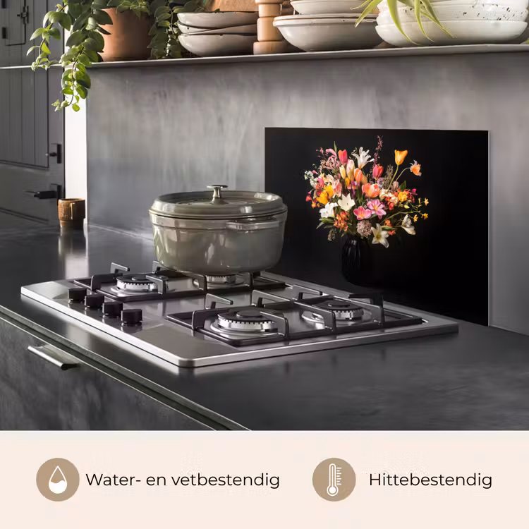 Spatscherm keuken - Vaas - Bloemen - Tulpen — 2