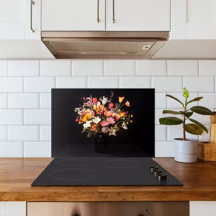 Spatscherm keuken - Vaas - Bloemen - Tulpen — 3