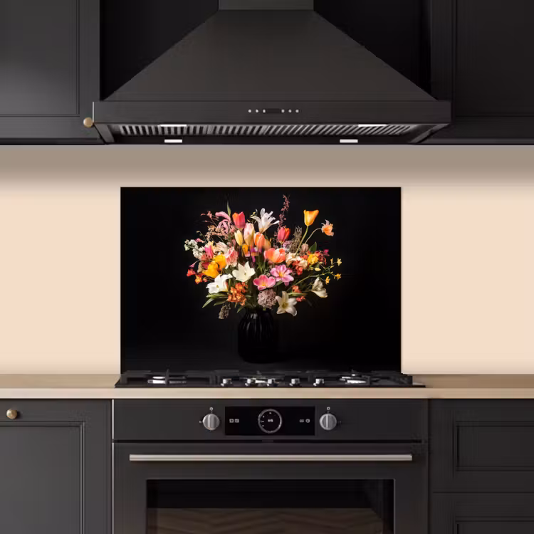 Spatscherm keuken - Vaas - Bloemen - Tulpen — 5