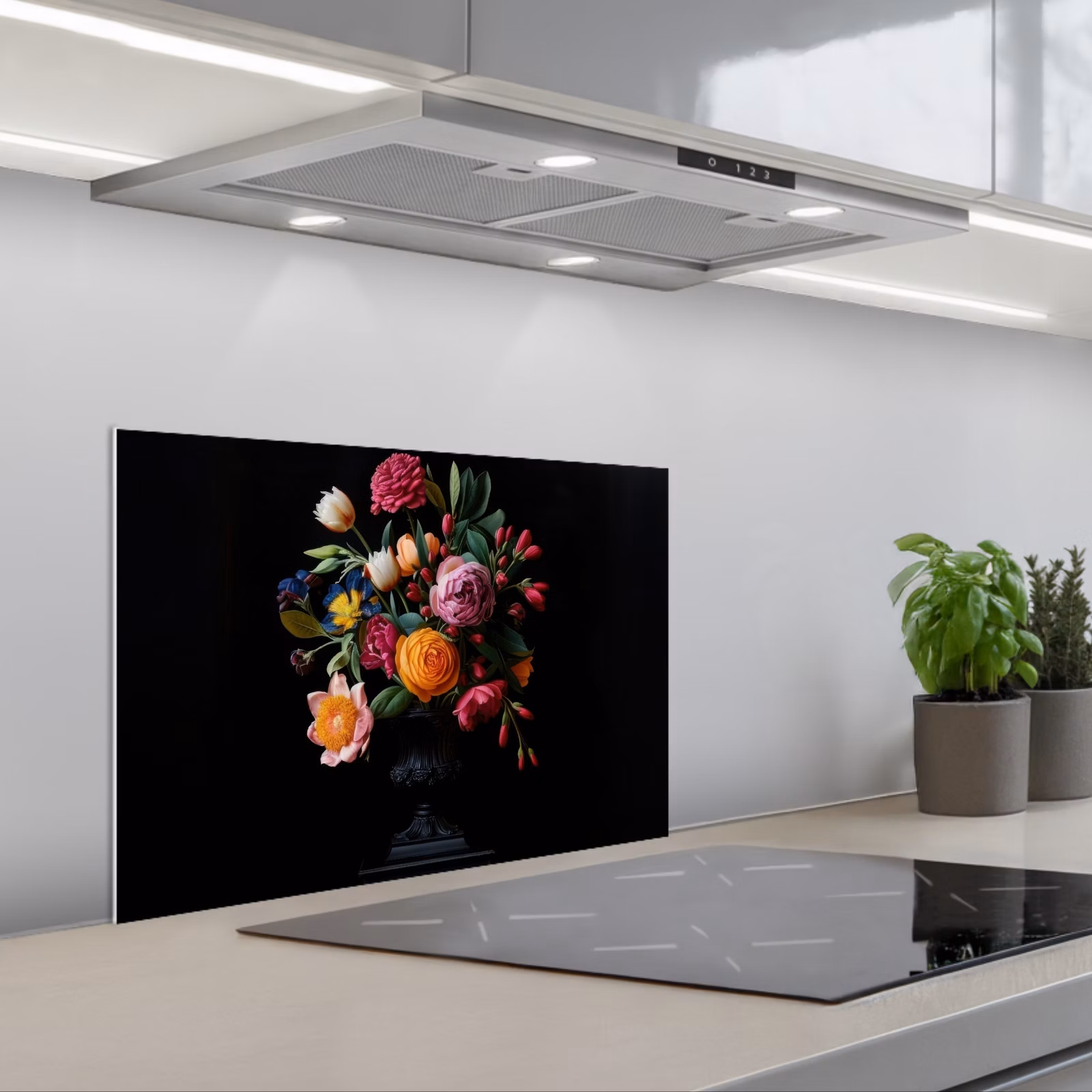 Spatscherm keuken - Boeket - Romantisch - Kleurrijk — 1