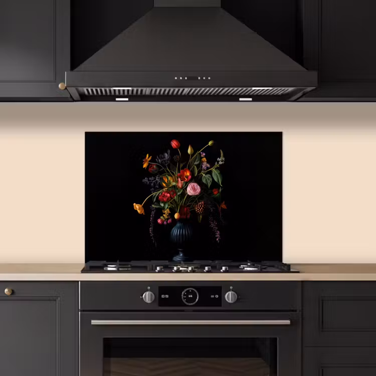 Spatscherm keuken - Bloemen - Bessen - Klassiek — 5
