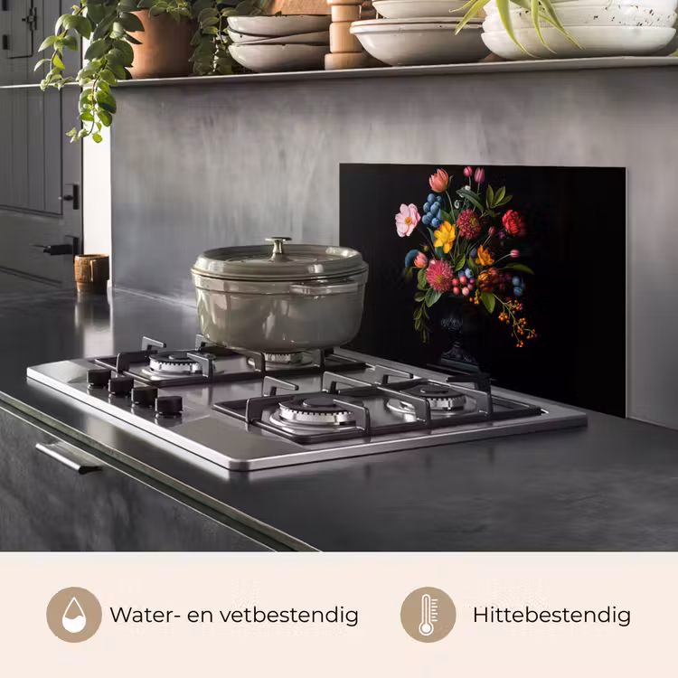 Spatscherm keuken - Bloemen - Vrolijk - Vaas — 2