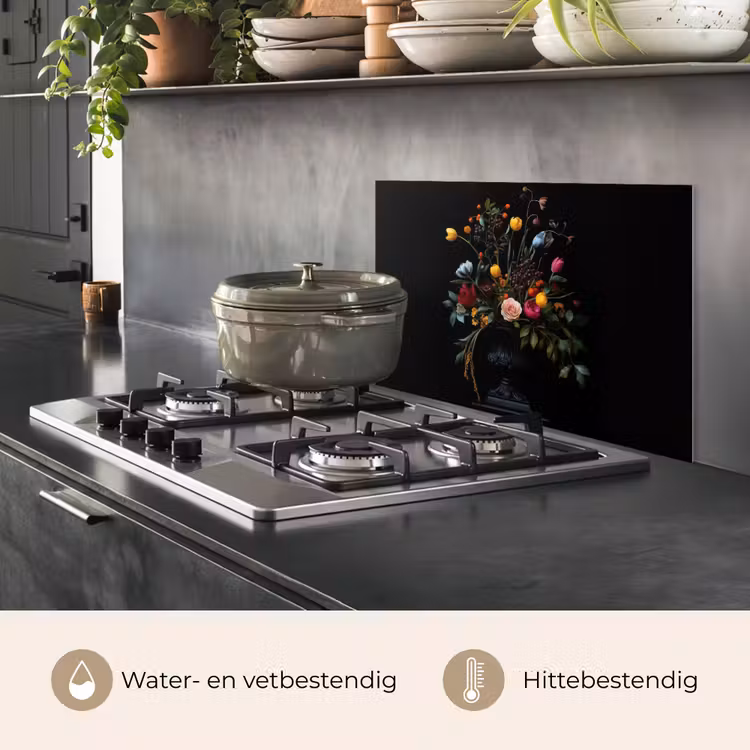 Spatscherm keuken - Klassiek - Vaas - Boeket - Bloemen — 2