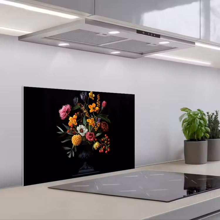 Spatscherm keuken - Sierlijk - Boeket - Bladeren — 1