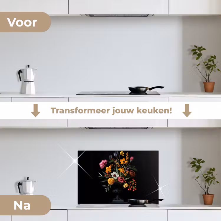 Spatscherm keuken - Sierlijk - Boeket - Bladeren — 7