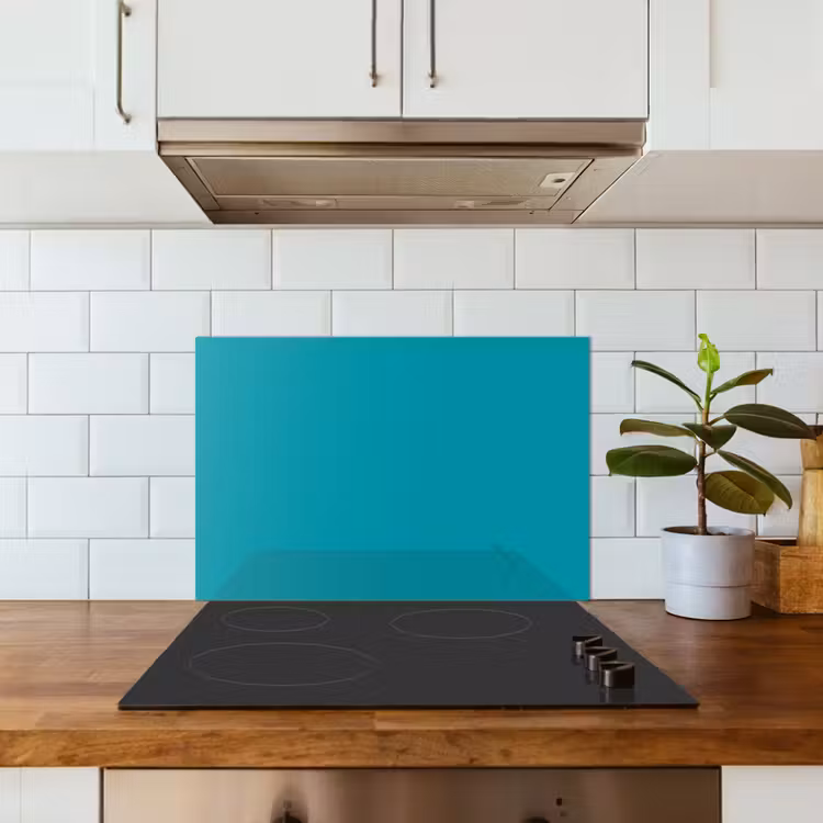 Spatscherm keuken - Blauw - Effen kleur — 3