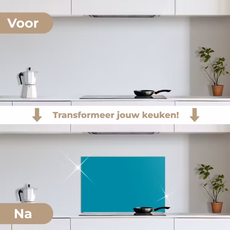 Spatscherm keuken - Blauw - Effen kleur — 7
